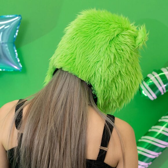 NEW ACDC RAG x Gloomy Bear x Sophie Powers Jelly Green Faux Fur Hat - Picture 7 of 7